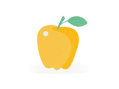 Yellow Apple apple golden delicious shade two color vector yellow