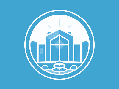 University Building blue building icon monochromatic university