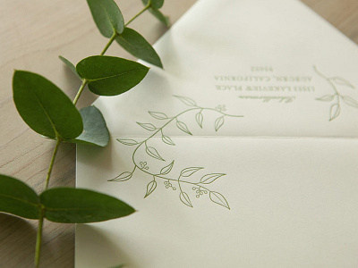 Letterpress Wedding Envelope