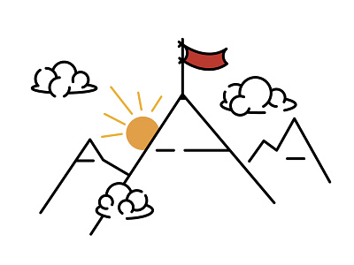 Adventure adventure adventure flag clouds fun hiking illustration landscape minimal mountain nature sunset vector graphic