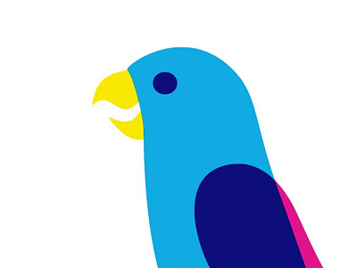 Parrot bird blue blue parrot brazil bright colors cmky fun illustration minimal parrot pop