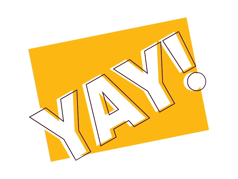 Yay Sticker animation gif happy instagram sticker motion design quirky simple sticker yay yellow