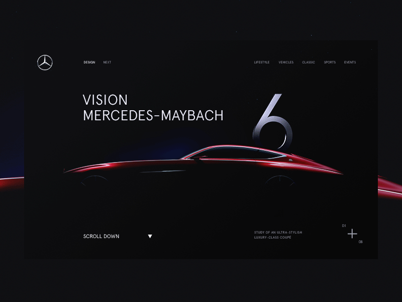 Mercedes-Maybach 6 animation clean minimal principle promo web website