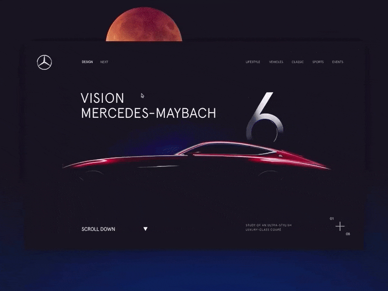 Mercedes-Maybach 6 animation clean minimal principle promo web website