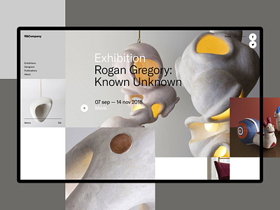 R&Company art artist clean concept design exhibition minimal site ui web website