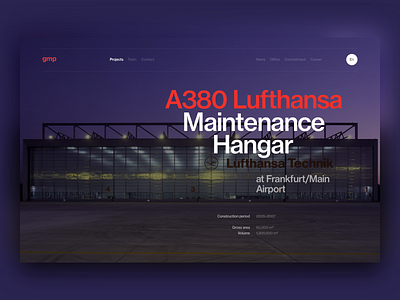 gmp architekten architect clean concept design minimal project site typography ui web website