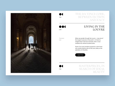 The Louvre animation art artist clean concept design minimal museum principle promo site trails typography ui ux web website