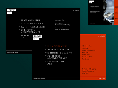The Louvre art artist clean concept design louvre menu minimal museum navigation site submenu typography ui web website