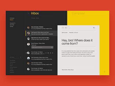 MAIL clean concept design email inbox interface minimal site ui ux web website