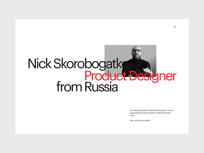 Portfolio. First screen clean concept design minimal site typography ui web website