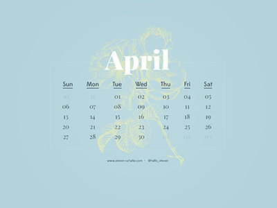 Wallpaper Project: April blue calendar clean light sans serif spring type typography wallpaper
