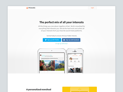 Prismatic Landing Page clean flat illustrations ios landing product web whitespace