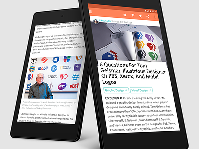 Prismatic for Android - Tablet Full Article View android clean flat graphic grid layout prismatic reader tablet