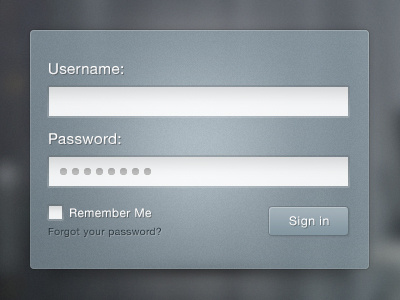 Login Dialog background button dark dialog field form glow inset login password username