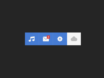 Toolbar Rebound blue dark flat gray icons mail menu minimal modern notification rebound toolbar