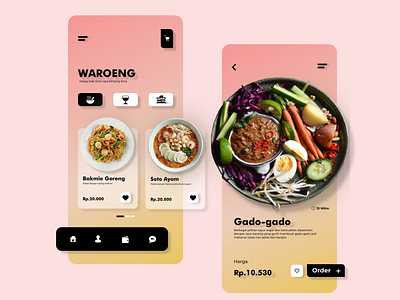 UI Design "Waroeng App" food homepage design mobile app design mobile ui ui uidesign