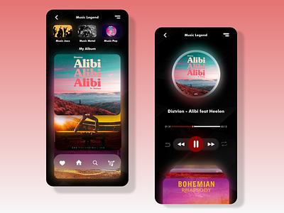 Music Player mobile app design mobile ui music app music player ui uidesign