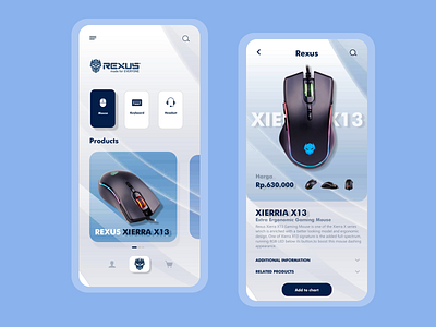Mouse Gaming Store - Rexus gaming mobile app design mobile ui mouse mousegaming uidesign