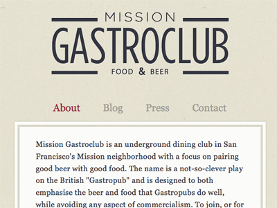 Misson Gastro beer food mission website