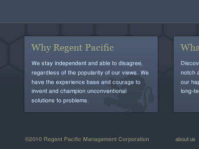 Regent Pacific Footer footer website