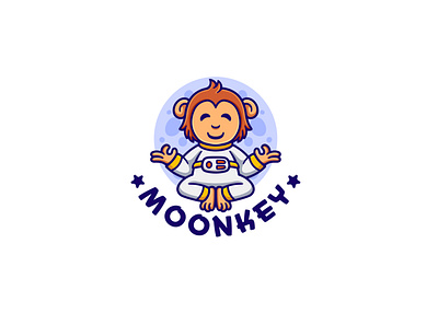 Monkey astronaut Cartoon mascot logo design animal astronaut branding cartoon character cute design graphic design illustration illustrator logo mascot monkey moon procreate space vector