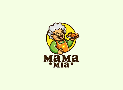 Grandma chef Cartoon mascot logo design cartoon character chef cook cute design female food grandmother icon illustration kicthen logo mascot restaurant symbol vector woman