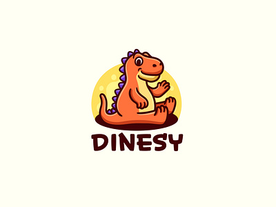 Dinosaur Cartoon mascot logo design