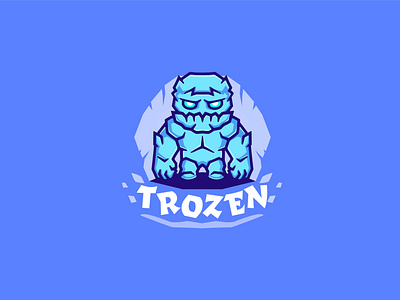 Ice Golem Cartoon mascot logo design