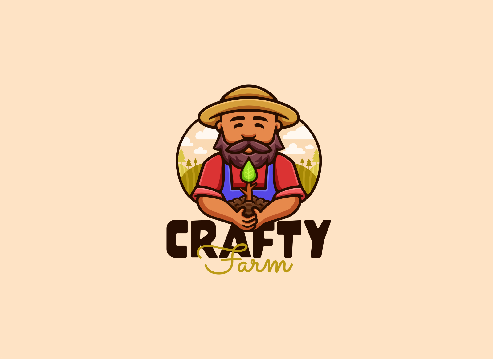 Farmer Cartoon mascot logo design by Vectory on Dribbble