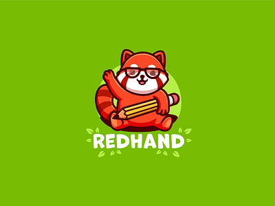 Red panda Cartoon mascot logo design animal branding cartoon character cute design icon illustration logo logocartoon logocute logodesign logomascot mascot panda red redhand redpanda vector zoo