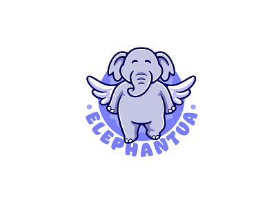 Flying Elephant Cartoon mascot logo design animal branding cartoon character cute design elephant flying graphic design icon illustration logo mammal mascot safari ui vector wild wildlife zoo