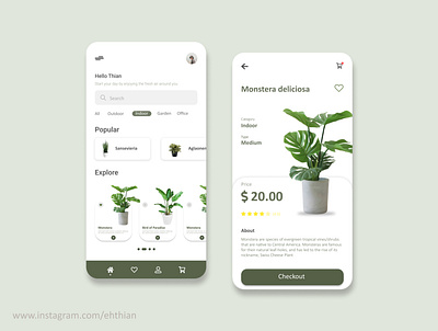 Plant Us App UI Design mobile ui plant planter plants ui uiux
