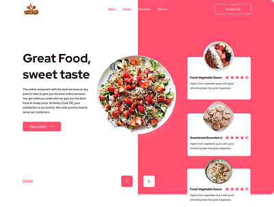 CookOff Restaurant design minimal ui ux web