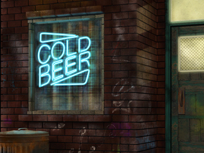 Cold Beer 3d c4d cinema 4d model neon photoshop render