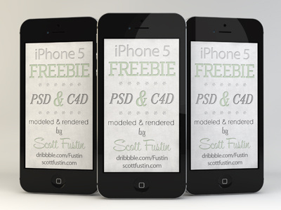 Freebie iPhone 5 in black 3d apple c4d free freebie ios iphone5 model psd