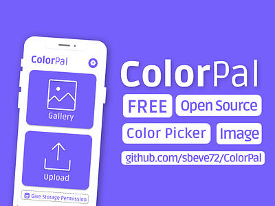 ColorPal app app design branding color palette color picker design free icon icons illustration logo minimal open source ui vector