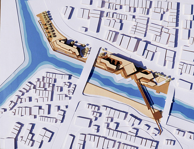 Watefront development, hand made model architecture design models waterfront