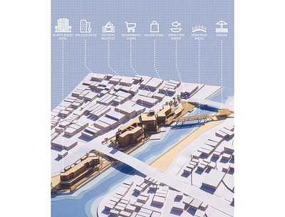 ISOMETRIC architecture commercial use design illustration inclusive design models waterfront
