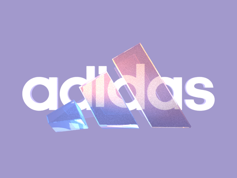 Adidas 3d logo adidas animation glassware glossy light lighting logo animation loop looped motion graphic sport logo animation