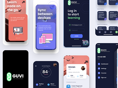 Guvi iOS App Prototype app design illustration imranmd ui ux