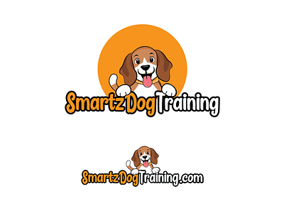 Happy Dog adorable animal logo cartoon logo cute design dog dog logo dogs drawing friends illustration logo logo design mascot logo pet logo pet shop logo pet store logo playful rubyarochonadesigns vector