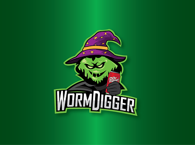 WormDigger cartoon logo design gaming logo graphicdesign logo logo design mascot logo rubyarochonadesigns twitch logo