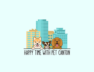 Pets In Town animal logo cartoon dog cartoon logo cockerspaniel dog logo happy dogs illustration logo design mascot logo pet in town pet shop logo pet store logo shiba inu sugar glider