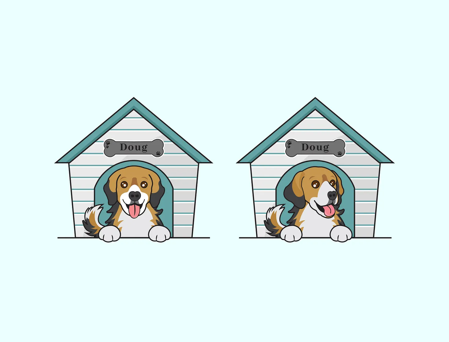 Charming Cartoon Dog Kennel Designs for Your Website