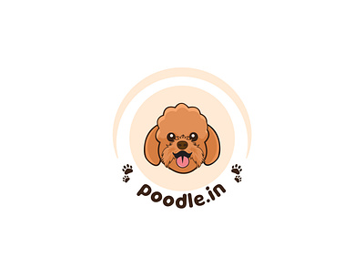 Happy Poodle animal logo cartoon poodle dog logo happy poodle illustration logo design mascot logo paws pet shop logo pet store logo poodle poodle dog