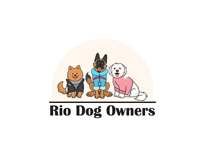 Dogs Gang animal logo cartoon logo dog logo doggy dogs trio friends happy dogs illustration mascot logo pet logo pet shop logo pet store logo