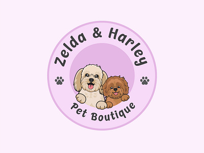 Happy Cavachon animal logo cartoon logo cavachon design dog logo graphic design illustration logo logo design mascot logo pet shop logo poodle puppy pups