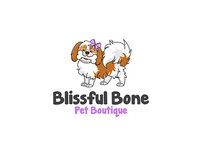 Dog with bone animal logo bone cartoon logo design dog dog logo furr illustration logo design mascot logo paws pet shop logo