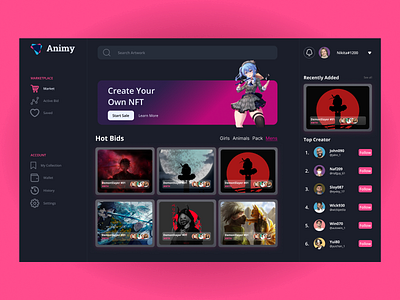 Animy : NFT Anime Dashboard