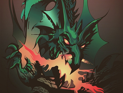 Dragy art comic art comics digitalart dragon fire illustration vector